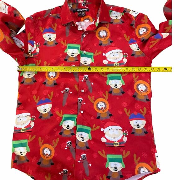 South Park AOP Suitmeister Christmas Long Sleeve Button Up Shirt Men’s Large - Picture 9 of 13